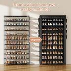 VTRIN Tall Shoe Rack with Cover, 10 Tier Shoe Organizer Storage for 50-55 Pairs Shoes and Boots Large Capacity Shoe Shelf with 8 Pockets Free Standing Shoe Rack for Closet, Entryway, Garage - Image 4