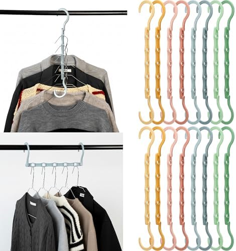 Mr. Pen- Space Saving Hangers, 16 pcs, 360° Rotating Hooks | Magic Cascading Hanger Organizer with 5 Enclosed Slots, Closet Organizers and Storage for Clothes by MrPen