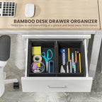 Bamboo Kitchen Drawer Organizer, 2-Pack, 9" x 6" x 2.5", Black - Image 4
