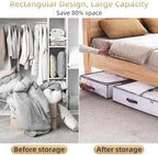 TAILI Under Bed Jumbo Vacuum Seal Storage Bags for Comforters and Blankets, Large Capacity White Foldable Box Save 80% Space, 41" x 17.7" x 6" - Image 5