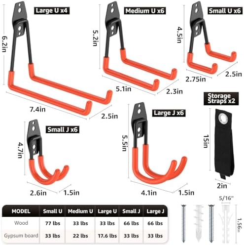Heavy Duty Garage Hooks for Storage & Hanging Items, 30-Pack - Image 2