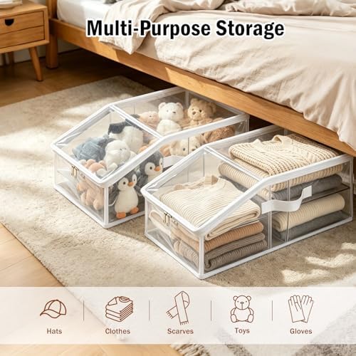 2 Pack Foldable Clear Baseball Cap Storage, Stackable Hat Organizer - Image 7