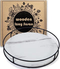 12 Inch White Wood Lazy Susan,360° Decorative Turntable for Countertop by TOMOAZA