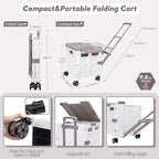 FELICON SELORSS Folding Utility Cart Portable Rolling Crate Handcart-White - Image 6