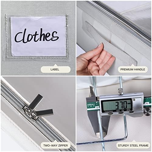 CYhom Under Bed Storage Bins Frame Storage Box Oxford Fabric Sturdy Underbed Container Foldable Stackable Large Capacity Clothes Organizer - Image 5