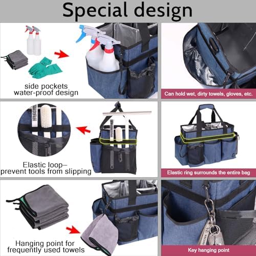 Large Cleaning Caddy Bag Built-in hard plastic sheet Aluminum foil lining - Image 4