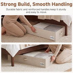 StorageWorks 7 Inch Low Profile Under Bed Storage Containers with Clear Lid | Reinforced Structure, Resists Sagging, Handles & Label Holder, Foldable Stackable Closet Storage for Clothes, Blankets, Toys - Image 4