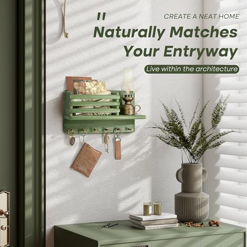 Rebee Vision Key Holder Wall Mount with 8 Key Hooks for Room Decor, Green - Image 3