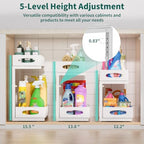 Under Sink Organizer, 2 Pack 2 Tier Metal Slide Out Pull Out Cabinet Organizer Shelf, Height Adjustable Organization and Storage Series, Bathroom/Desktop/Cabinet/Kitchen organization, White - Image 3