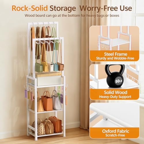 Tall Purse Organizer for Closet,Narrow & High-Capacity Handbag Organizer - Image 4