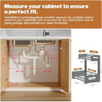 1-Pack Under Sink Organizers and Storage,2-Tier L Shape Pull Out Cabinet Organizer With Round Tube Slide Rails,Hight Adjustable Slide Out Drawers for Kitchen&Bathroom,Multi-Purpose Storage Shelf-Gray - Image 2