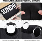 Oversized Laundry Basket, Huge Laundry Hamper Bag with Handles, 160L Black - Image 4