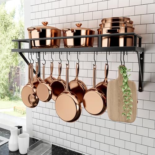 KES 30-Inch Kitchen Pan Pot Rack Wall Mounted, Hanging Storage Organizer by KES