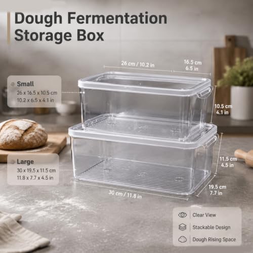 Pizza Dough Proofing Box, 2 Pack Stackable Pizza Dough Container, BPA-Free - Image 7