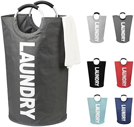 DOKEHOM 125L X-Large Laundry Basket Bag, Collapsible Tall Hamper, Dark Grey by DOKEHOM