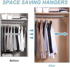 50 PCS Space Saving Hanger - Clothes Connector Hooks, Stacking Space Saver, Plastic Closet Organizers and Storage Extender for Heavy Duty Cascading Connection (White) - Image 3