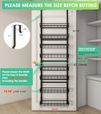 Mefirt Over The Door Pantry Organizer, Wall Mount Spice Rack 8-Tier Black - Image 2