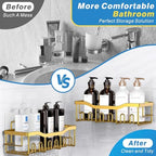 Shower Caddy 5 Pack,Adhesive Shower Organizer for Bathroom Storage&Home Decor&Kitchen,No Drilling,Large Capacity,Rustproof Stainless Steel Bathroom Organizer,Shower Shelves for Inside Shower-Larger - Image 3