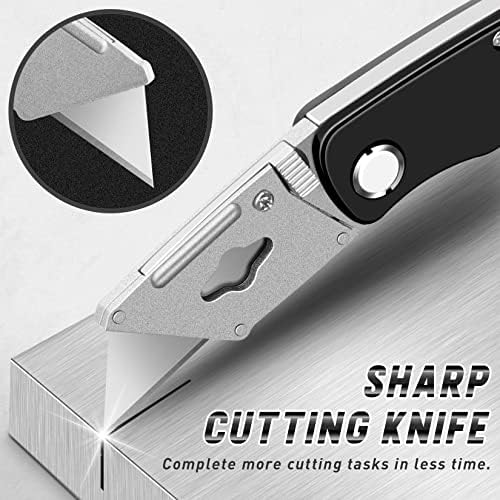 JETMORE 4 Pack Folding Utility Knife, Box Cutter with 10 Blade, Razor Knife - Image 4