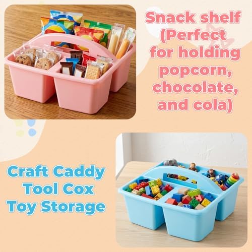 Kathfly 12 Pack Classroom Caddy Organizer with Handle, Plastic Art Craft Cleaning Caddy Bulk, Small Multipurpose Supply Organization Storage Basket for Table Desk Office Pencil Teacher (Mixed Color 1) - Image 5
