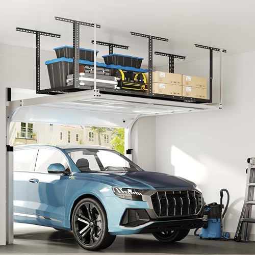FLEXIMOUNTS 3x8 Overhead Garage Ceiling Storage Rack Adjustable, Hammertone - Image 5