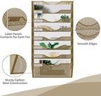EasyPAG 8 Pocket Mesh Wall File Organizer, Hanging Paper Folder Holder with Classify Label, Vertical Wall Mount Mail Organizer for Office Home Classroom, Gold - Image 3