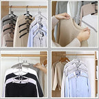 Clothes Hanger Space Saving 4 Pack Multi-Layer Shirt Hangers | Heavy Duty Coat Hanger, Non-slip Foam Padded, Detachable Design, T-Shirt Hangers for Man & Women Dorms and Apartmetns Grey - Image 3