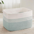 86L Large Woven Laundry Basket Hamper with Handles, Green by SunNewt