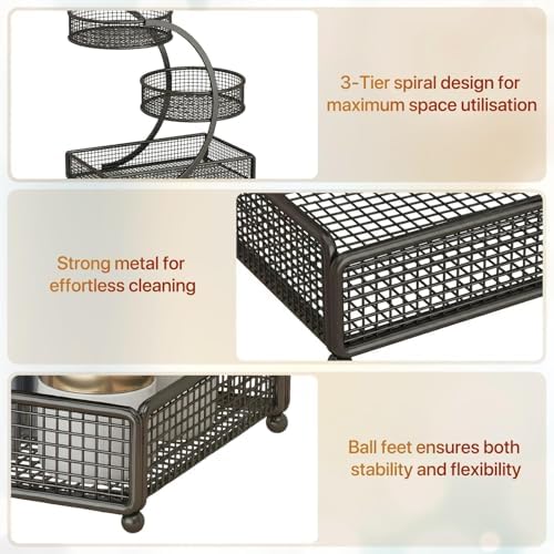 Makeup Organizer Countertop for Vanity, 3 Tier Bathroom Bedroom Counter Skincare Organizer Cosmetic Display Shelf Vanity Accessories for Women Multi-Purpose Metal Storage Rack for Home, Office - Image 4