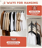 HUITEM Clothes Hangers Space Saving Hangers, 6 Tier Non Slip Shirt Hangers with Foam Padding, Space Saving Coat Hanger Closet Organizers and Storage for Shirts, Sweaters, T-Shirts, Jackets, 2 Pack - Image 3