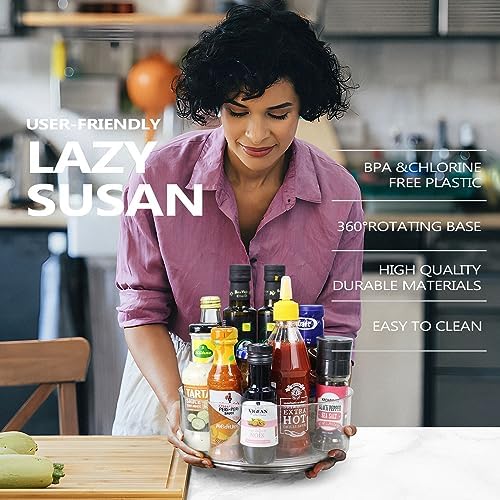 Refrigerator Lazy Susan, Round Clear Turntable Organizer, Lazy Susan - Image 2