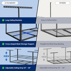 FLEXIMOUNTS 3x6 Overhead Garage Ceiling Storage Rack, 2 Pack, Hammertone - Image 3