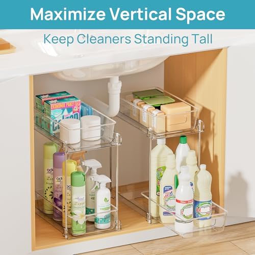 Vtopmart 4 Pack Taller Pull Out Bathroom Under Sink Organizer (S-Higher) - Image 5