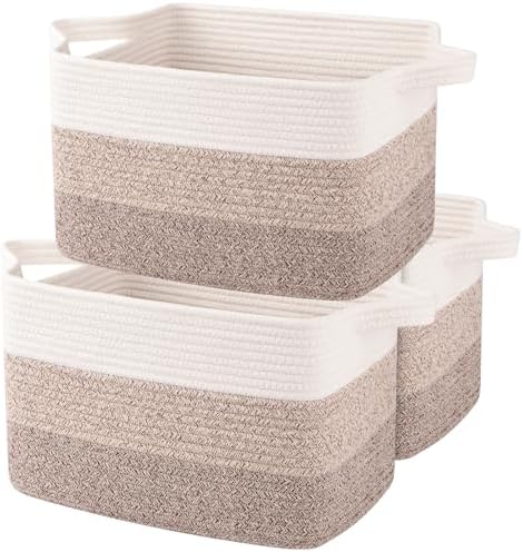 OIAHOMY Cotton Rope Storage Baskets for Organizing Gradient Yellow 3-Pack by MasterofSpaceOptimization