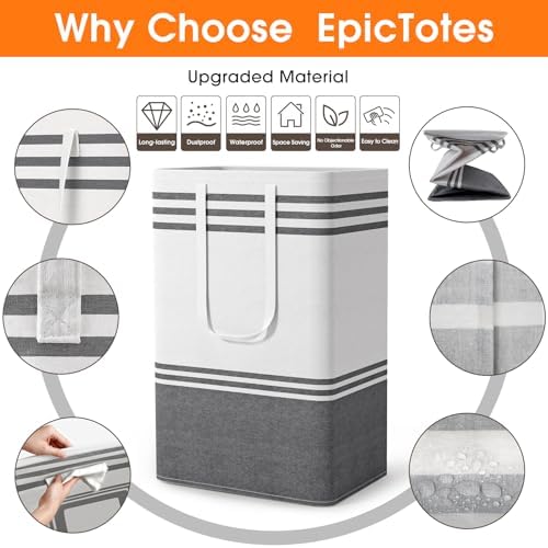 4 Pack Large Laundry Baskets, Laundry Hampers, Freestanding Waterproof Collapsible Clothes Bag with Extended & Reinforced Handles - Clothes Basket for Dorm, Bathroom, Home (88L) - Image 4