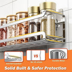 Bunoxea Spice Rack Wall Mounted 2 Pack, Silver,For Spice Jars & Seasonings - Image 5