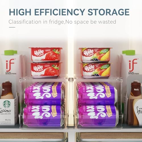 theaoo Soda Can Dispenser for Refrigerator with Lids, Stackable, 1 Pack - Image 6