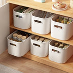 6 Pack White Storage Bins with Lids Stackable Storage Container for Organizing, Small Storage Boxes with Handle for Shelves, Cute Organizer Bins for Craft, Snacks, 9.85x6.9x5.7 inch - Image 2
