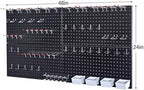 Pegboard Smith 48x24 inch Black Metal Pegboard Kit for Wall Organization with Hooks, Garage Storage Bins, and Utility Tool Board, Efficient Tool Organizer Peg Board - Image 2