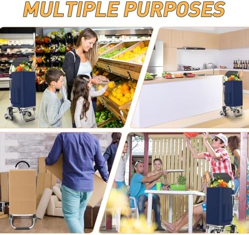 Heavy Duty 3 in 1 Shopping Cart, Foldable Hand Truck with 6 Wheels - Image 7