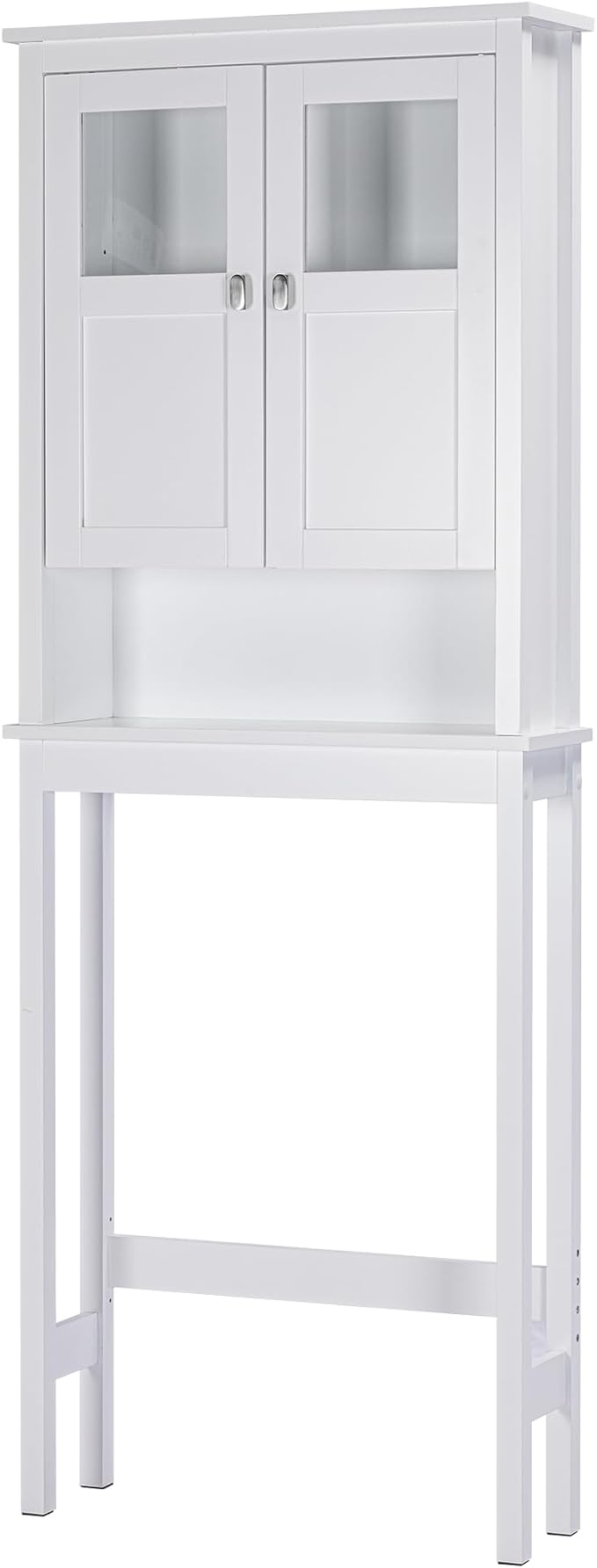 Spirich Bathroom Over the Toilet Storage Cabinet with Glass Doors, White - Image 9