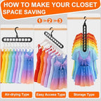 HEYHOUSE Closet Organizers and Storage,College Dorm Room Essentials Hangers | 4 Pack Multifunctional Organization and Storage Home Essentials Magic Space Saving Hangers with 9 Holes for Wardrobe Closet - Image 6