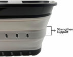 SAMMART 42L (11 gallon) Collapsible Plastic Laundry Basket - Foldable Pop Up Storage Container/Organizer - Portable Basket - Space Saving Hamper (Black/Alloy Grey (Set of 2)) - Image 5
