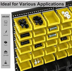Wall Mounted Storage Bins - Plastic Adjustable Compartment Organizer for Screws, Nuts, Bolts & Tools | Heavy-Duty Home & Garage Organization | Closet, Bedroom, Workshop Wall Storage Rack, 90PCS - Image 4