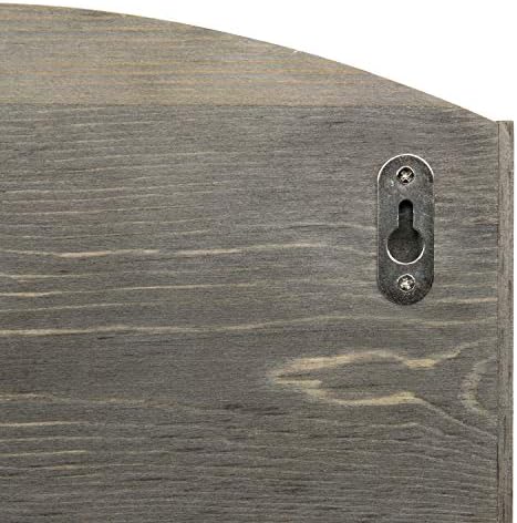 MyGift 2-Compartment Vintage Gray Wood Wall Mounted Entryway Mail Organizer Letter Sorter with Chalkboard Label Surface and 4 Double Key Hooks - Image 7