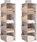 Hanging Closet Organizer, 4-Section Storage Shelves, Oxford Cloth with Mesh Pockets, (Gray, 4 Section) by Fasolara