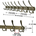 Dseap Coat Rack Wall Mount - 29.5” Long 8-Tri-Hooks Heavy Duty Coat Hanger Rail Wall Hooks for Hanging Coats Hats Clothing Clothes Purse Mudroom Entryway, Bronze - Image 3