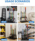 Mondazie Ski Storage Rack for Garage, 4 Pair Black - Image 7