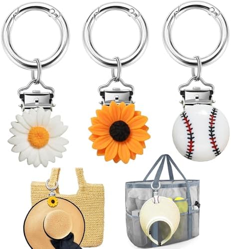 3pcs Hat Clip for Travel on Bag, Hat Holder for Purse Bag Crossbody Luggage, Beach Vacation Cruise Essentials Travel Accessories, Strong Grip Space-saving Hat Clips for Women/Family by Coio