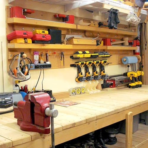 UNITEDPOWER Wall Mounted Drill Rack & Tool Shelf, Power Tool Organizer Holder, Heavy Duty Utility Storage Rack for Cordless, Battery Powered Hand Tools, Workshop, Shed, Garage - Image 7